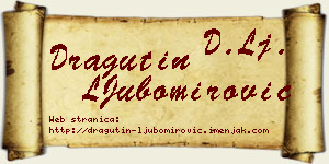 Dragutin LJubomirović vizit kartica